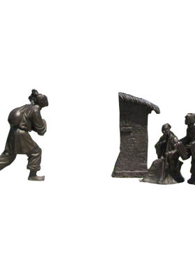 二十四孝文化风公园摆放人物雕塑