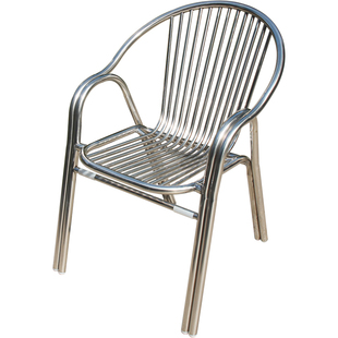 户外不锈钢椅子加厚304简约家用餐椅阳台靠背椅单人折叠桌椅组合