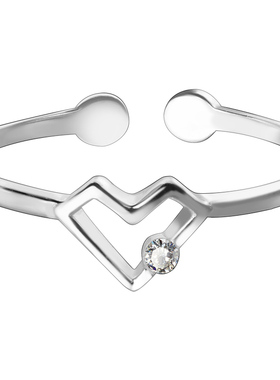 2024年新款爆款小众独特纯银戒指女爱心时尚个性食指小尾戒高级感