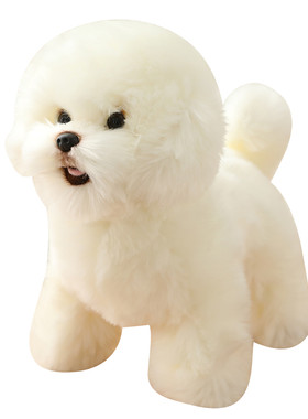 韩系比熊幼犬仿真狗狗玩具摆件