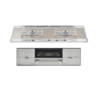 日本林内进口rinnai智能两眼灶udea ef不锈钢烤箱天然燃气炉灶具