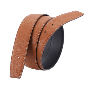 适用于爱马仕皮带不带头真皮超薄H扣无头替换男女腰带平滑扣尖头