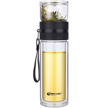 天喜茶水分离过滤双层透明泡茶杯1