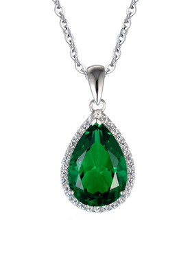巴西彩色宝石全净旺夫绿碧玺吊坠