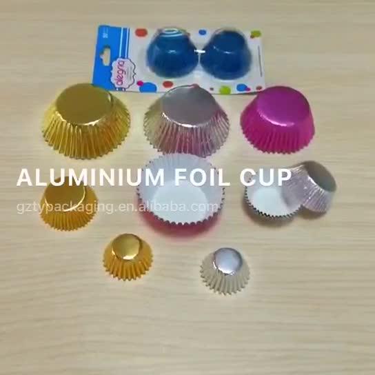 Food Grade Solid Aluminum Bake Cups Silver Foil Muffin Cupcake Liners