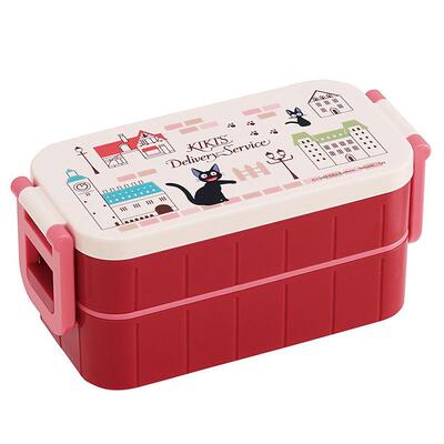日本制儿童卡通双层便当盒带餐具