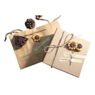 复古文艺礼品盒CD丝巾盒钱包盒腰带牛皮纸盒游戏碟生日礼物包装盒