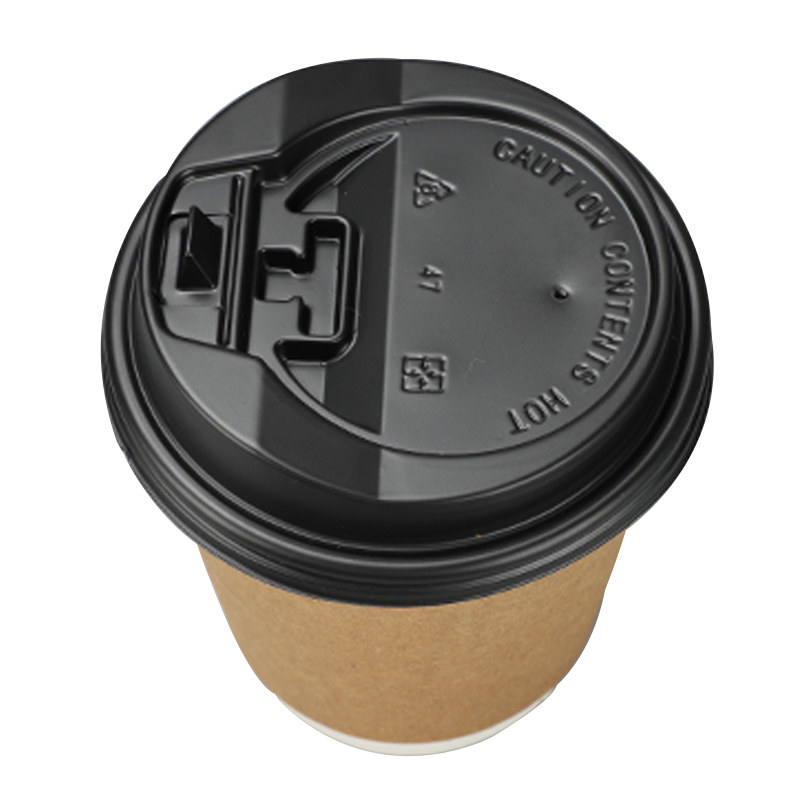 90黑色开关盖奶茶杯防漏塑料纸杯