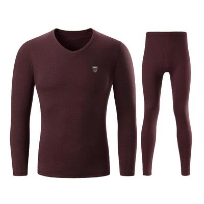 莫代尔男士保暖内衣商务v领修身