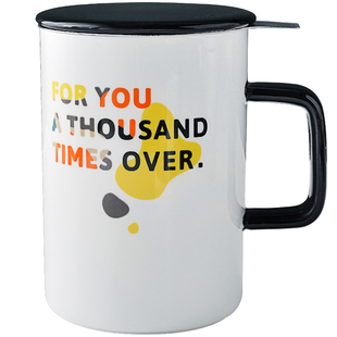 陶瓷马克杯带盖大容量茶漏杯男女情侣款早餐水杯好看的喝水杯子