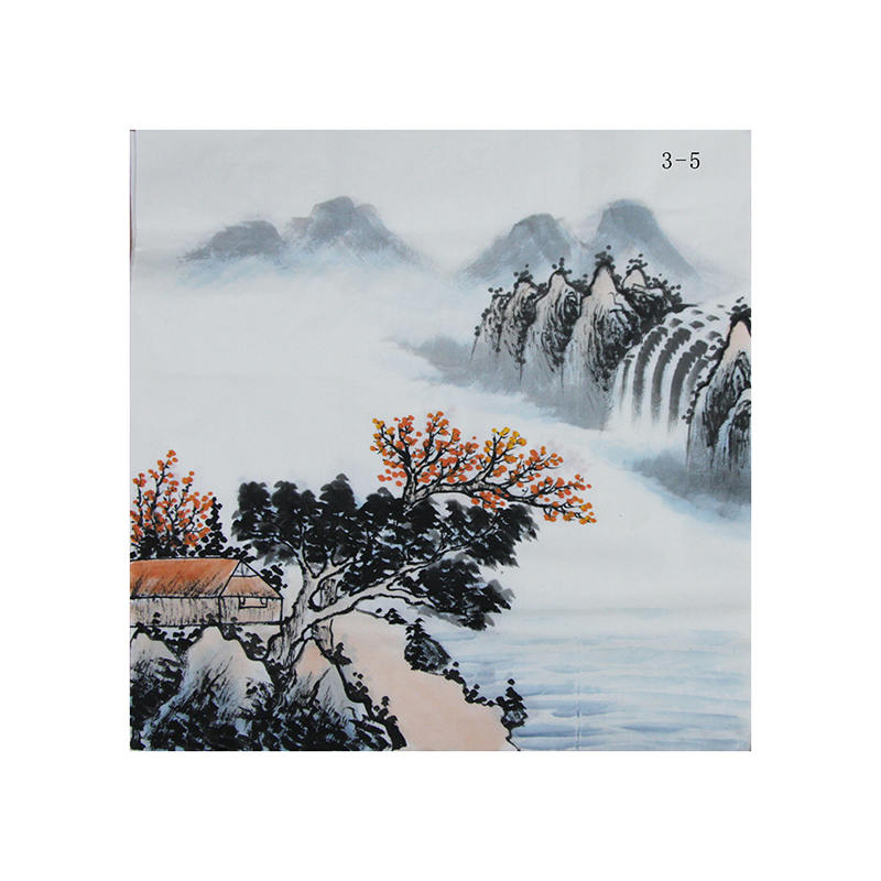 纯手绘山水画心手画真迹 字画国画 书画作品未落款装裱三尺斗方