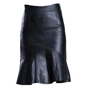 2025新款鱼尾高腰小皮裙半身裙包臀裙A字皮短裙女秋冬包臀一步裙