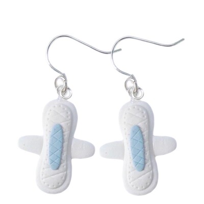 quinta原创手作卫生巾银耳环