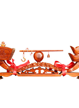 桃木称心如意摆件客厅手工木雕