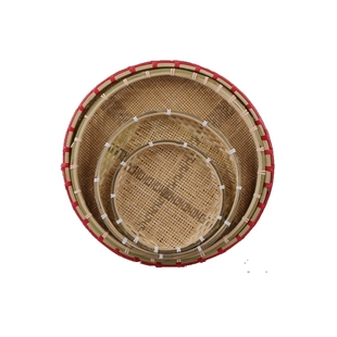 手工竹编 筛匾筐 簸箕 环保篮 过滤米筛子圆盘 晾晒收纳 装饰包邮