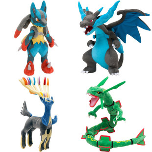 口袋妖怪 宠物小精灵神奇宝贝烈空坐六尾喷火龙蘑蘑菇毛绒公仔