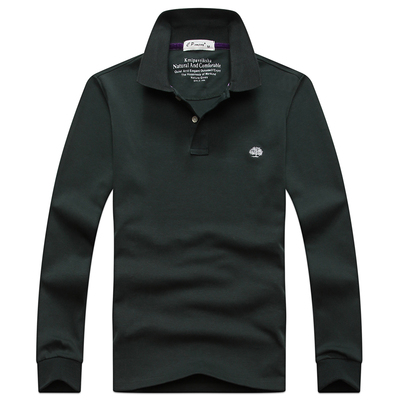 加绒长袖T恤男棉带领大码polo衫