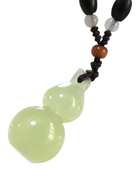 天然冰种俏色玉髓如意葫芦吊坠