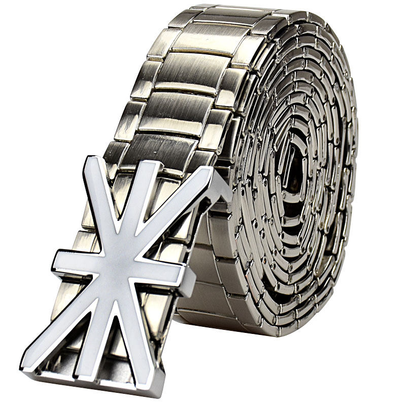 重型金属不锈钢腰带防身自卫健身腰链户外防身装备加长裤腰带