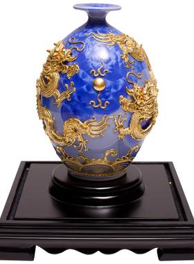 鹭艺轩漆线雕新中式陶瓷客厅摆件