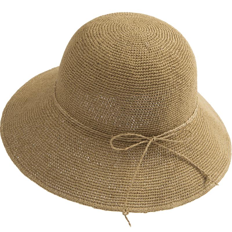 手工編織草帽女夏天沙灘太陽(yáng)帽遮陽(yáng)防曬帽子漁夫帽韓版百搭可折疊