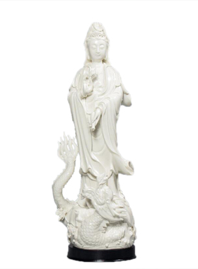 观世音菩萨供奉立式白瓷工艺品
