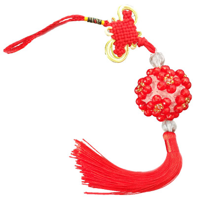 挂饰手工串珠绣球中国结平安