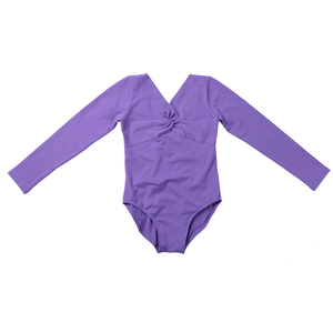 儿童舞蹈服秋季女童芭蕾舞裙长袖纯棉练功服幼儿考级公主演出服