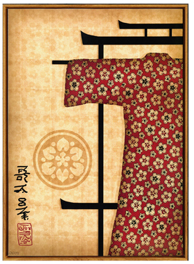 汉服新中式风卧室样板房装饰画