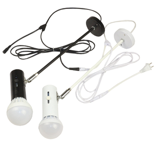 夹子LED射灯串联线子母插长臂3D画展射灯展会展示LED标摊长杆射灯