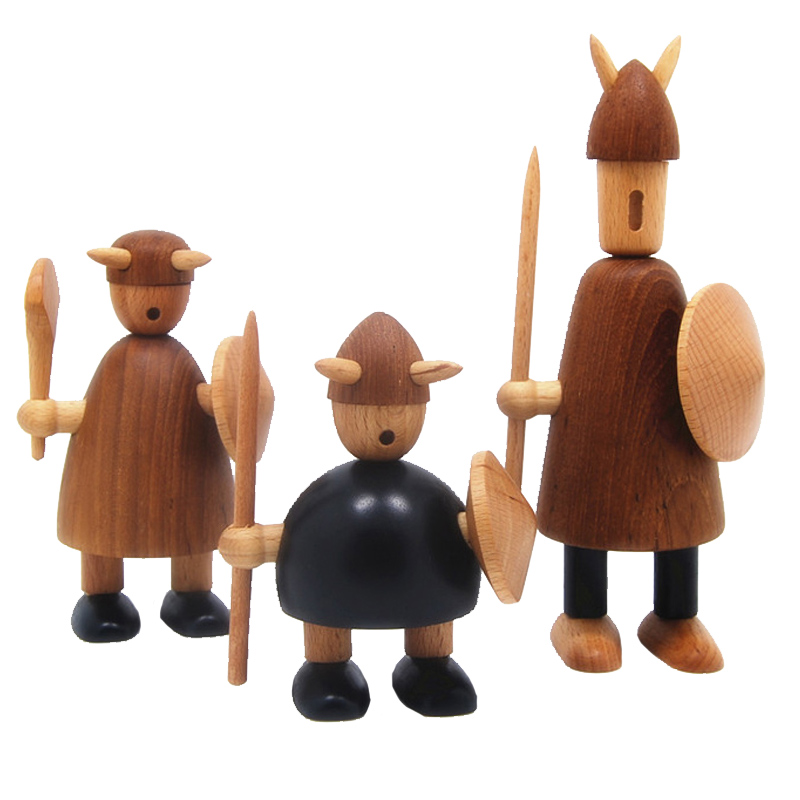 初森家居Wooden Viking維京海盜/北歐木雕木偶擺件禮品實(shí)木飾品