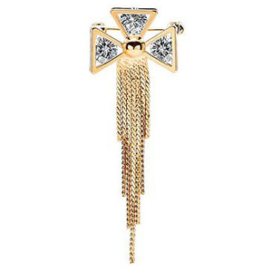 韩版高档锆石胸针胸花男西服徽章别针饰品女衬衫领扣流苏领针领花