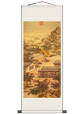 乾隆国画名家字画丝绸画礼品画