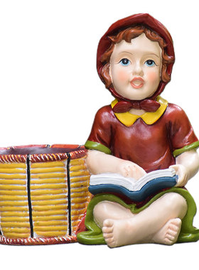 可爱风小女孩人像植物幼儿园花盆