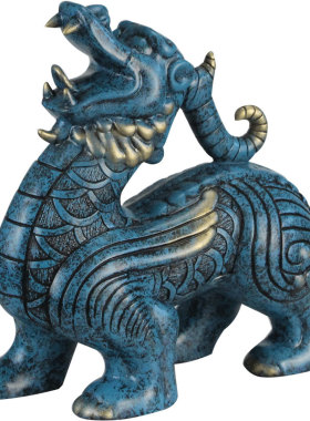 办公桌古董架陶瓷吉祥象仿青铜