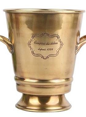 欧式风奢华印度进口黄铜冰桶酒具