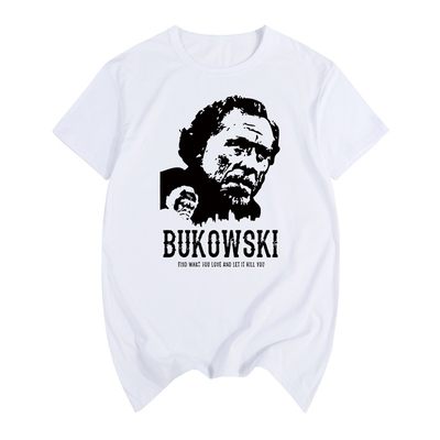 夏季美国作家诗人布考斯基Charles Bukowski学生新款短袖T恤男女