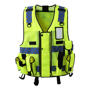 LIKAI反光背心交通路政安全防护马甲施工地多功能荧光马甲外套