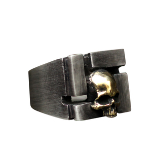 万字戒指厚重原创镶嵌男女佛系信仰骷髅暗黑925纯银黄铜十字架