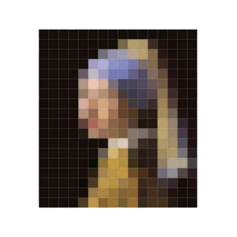 现货 荷兰ixxi 像素化 马赛克戴珍珠耳环的少女 装饰墙画壁画挂画