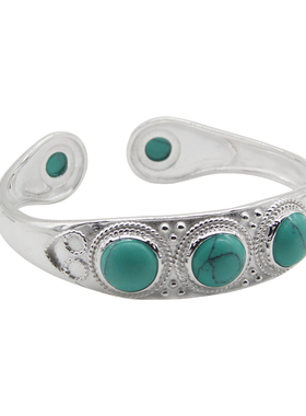 925银蒙古族花纹纯银手环