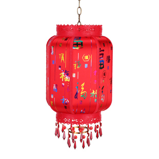 中式大红冬瓜灯笼广告灯笼室外防水 结婚酒店茶楼阳台羊皮吊灯笼