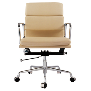 Eames 包豪斯伊姆斯真皮办公椅简约铝合金属电脑转椅设计师家具