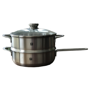 德国双立人NOVA24cm单柄煎炒锅平底锅具蒸笼蒸锅蒸格子不锈钢锅具