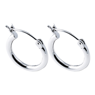 925纯银耳环女GD防过敏日韩耳圈潮人简约百搭耳钉男单圈圈耳饰