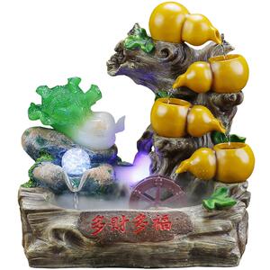 高档生财风水轮白菜客厅流水喷泉循环水开业招财礼物办公室送摆件