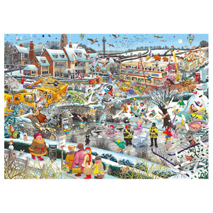 Gibsons英国进口益智拼图我爱四季乡村农场周末圣诞节卡通1000片
