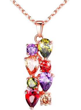 网红时尚水晶超闪锆石短款项链