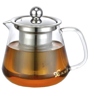 玉兰香耐热玻璃茶壶小不锈钢网加厚花茶壶红茶泡杯家用紫砂壶茶具