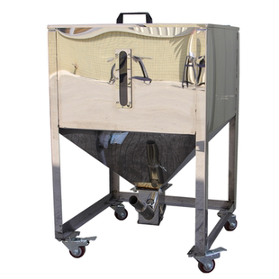 可移动不锈钢储料桶25KG-500KG周转箱注塑机吸料机方形桶专用料仓